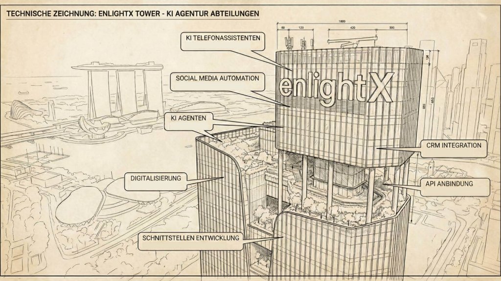 enlightX Hochhaus Zeichnung
